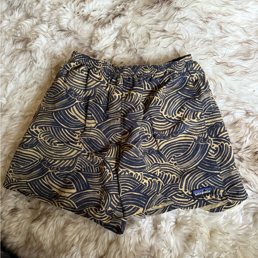 Patagonia Shorts with Black and Tan Waves